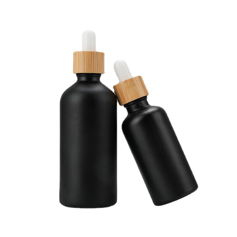 Glass Dropper Bottle Manufacturer - 20ml Anti-Gloss Matte Black Flat Shape With 40ml Capacity Fine Mist Empty Oil Bottle