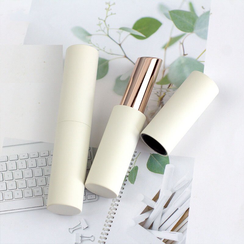Lip Balm Bottle Manufacturer - New Stock 3.5g Matte White DIY Cosmetic Empty ABS Lipstick Screw Cap Packaging Container