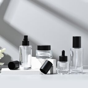 Glass Jar Set Manufacturer - Spot 30ml/50ml/100ml Cosmetic Thickened Screw Cap Transparent Essence Dropper for Skin Care