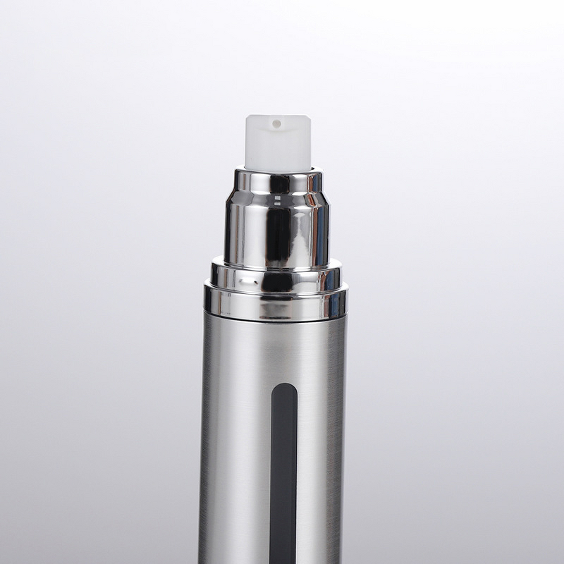 Airless Spray Pump Bottle Manufacturer - Matte Silver 15ml 30ml 50ml Hot for Skin Care Serum and Lotion with Window