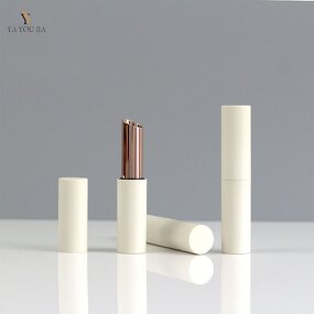 Lip Balm Bottle Manufacturer - New Stock 3.5g Matte White DIY Cosmetic Empty ABS Lipstick Screw Cap Packaging Container