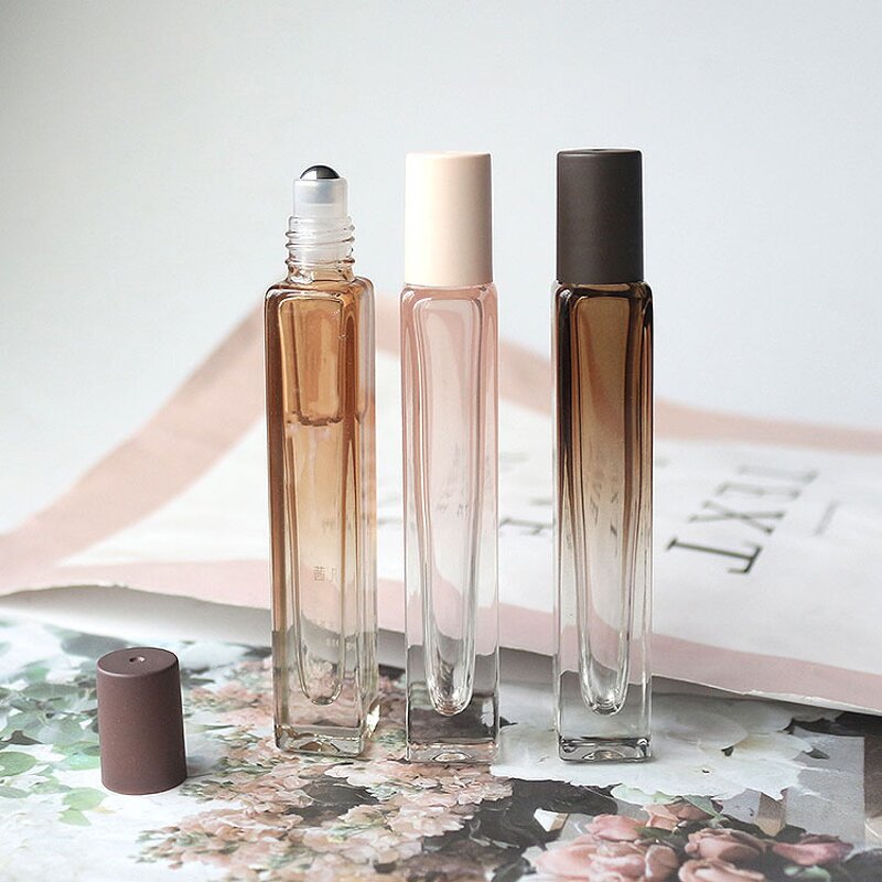 Perfume Bottle Manufacturer - 2025 New Mini Essential Oil Roller Bead Flat Square 8ml Thick Wall Screen Printed Reed