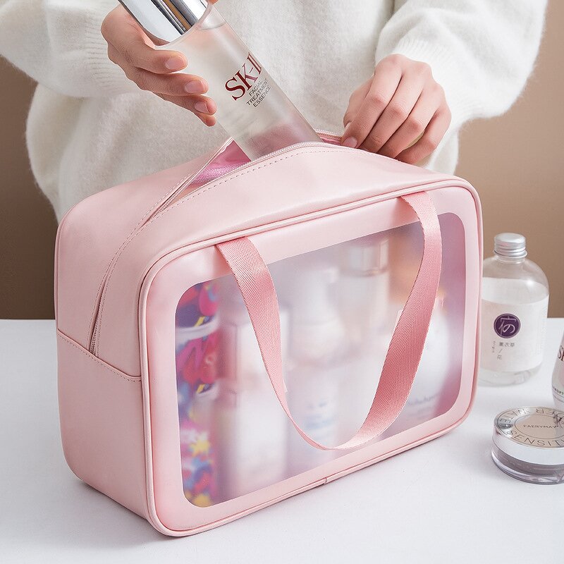 Cosmetic Travel Bag Manufacturer - Large Capacity PVC Waterproof with Zipper for Lipstick Face Mask Lotion Perfume Blush