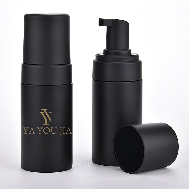 Foaming Mousse Pump Bottle Manufacturer - 2025 Factory Price Matte Black Pet Face Cleanser Liquid 100ML 150ml 200ml for