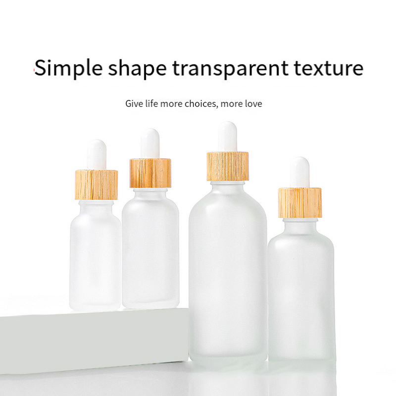 Essential Oil Dropper Bottle Manufacturer - Transparent Frosted Glass Empty 5ml 15ml 20ml 30ml 50ml 100ml with Bamboo