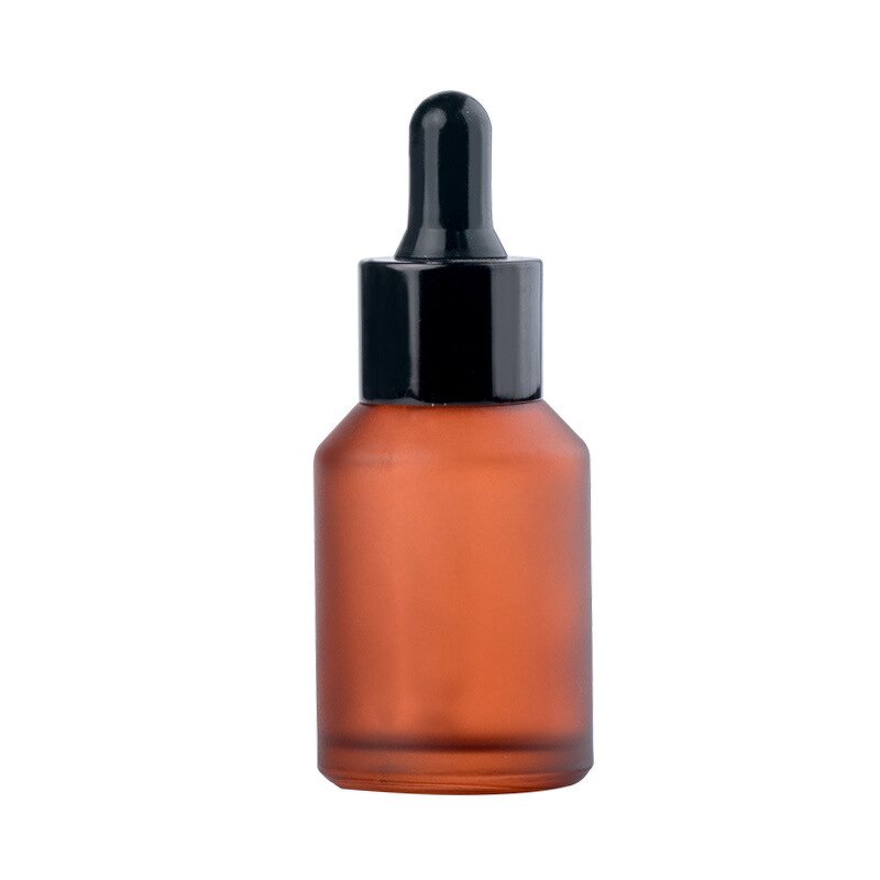 Cosmetic Bottle Manufacturer - Wholesale Custom 60ml 120ml Amber Frosted Glass Inclined Shoulder Spray Pump Emulsion Pump