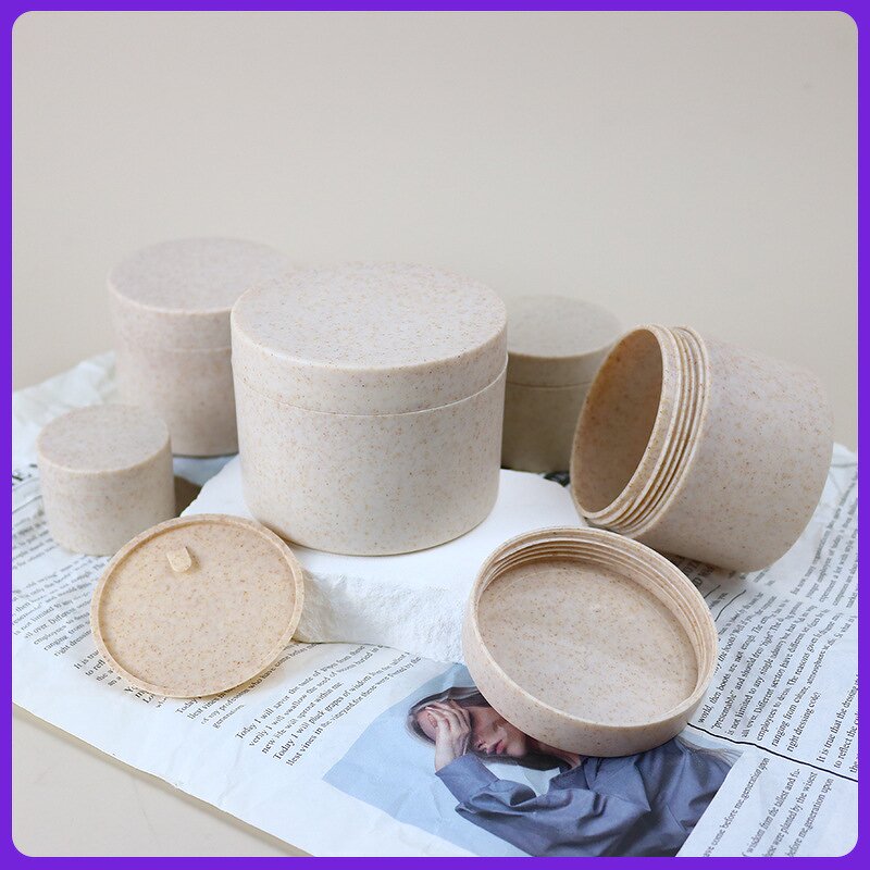 Wheat Straw Bottle Manufacturer - Custom Eco-Friendly Biodegradable 10-250ml Plastic Cosmetic Packaging Container Jar for
