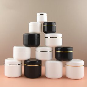 Body Jars Manufacturer - Cosmetic White PP Plastic Double Wall 10g-500g Screw Lid Custom Printing for Lotions