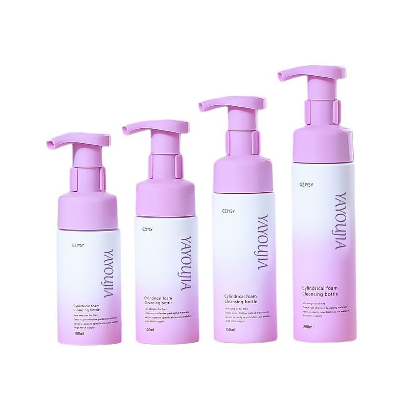 Mousse Bottle Manufacturer - New Plastic 100-120-150ml Face Cleaning Packaging Dispenser Foam White Purple Shampoo Skin