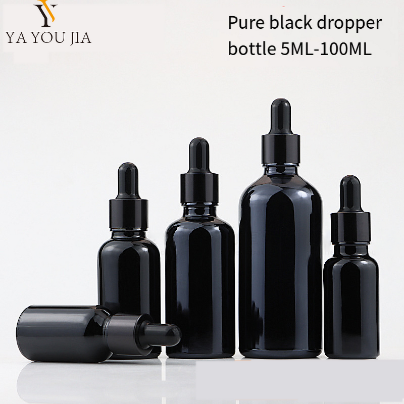 Glass Dropper Bottle Manufacturer - Factory Direct Round in Black 5ml 10ml 20ml 30ml 50ml Stock Solution for Hair and