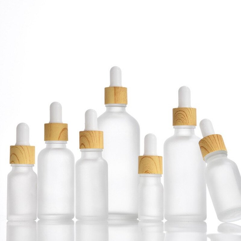 Glass Dropper Bottles Manufacturer - Hot Sale Matte White Wood Grain Lid 20ml Essential Oil 40ml Capacity Sizes 5ml 10ml