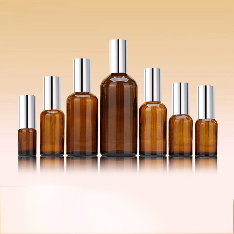 Serum Bottle Manufacturer - 10ml 20ml 30ml 50ml 100ml Amber Dark Brown Empty Cosmetic Glass Toner Spray with Screw Cap