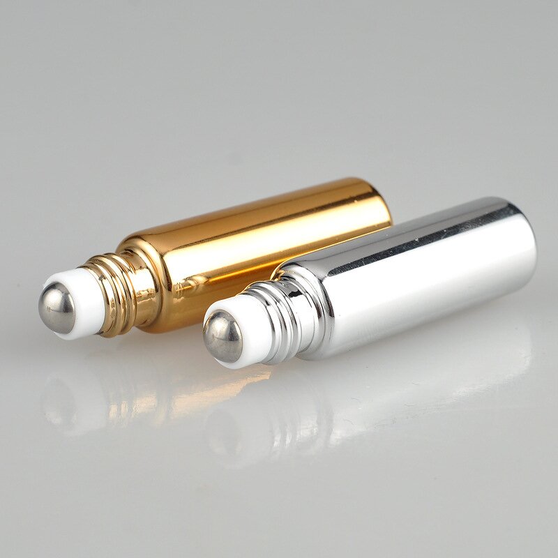 Glass Perfume Bottle Manufacturer - 5ml 10ml Luxury Essential Oil Gold Silver Black UV Printed Stainless Steel Roller for