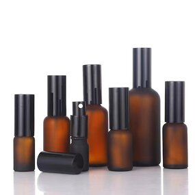 Glass Spray Lotion Bottle Manufacturer - In Stock Matte Amber 5ml-100ml with Screw Cap Dropper Sealed Boxed for Skin Care