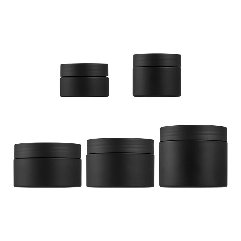 Plastic Jar Manufacturer - Factory Stock 50ml 100ml 120ml 150ml Matte Frosted Black PET 3oz Cosmetics Storage for Skin