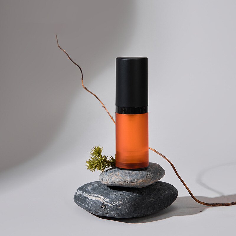 Airless Pump Bottles Manufacturer - Matte Orange 15ml 30ml 50ml Cosmetic Packaging Lotion Serum Spray Screen Skin Care