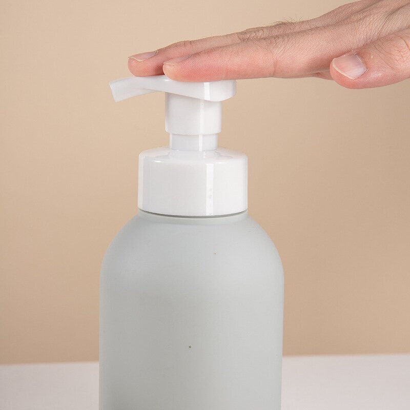 Plastic Bottles Manufacturer - Factory Wholesale 300ml PE Transparent Pink Sticker Label Empty for Shampoo Conditioner