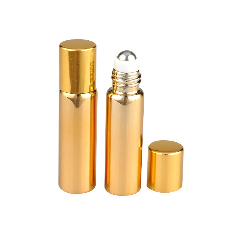 Glass Perfume Bottle Manufacturer - 5ml 10ml Luxury Essential Oil Gold Silver Black UV Printed Stainless Steel Roller for