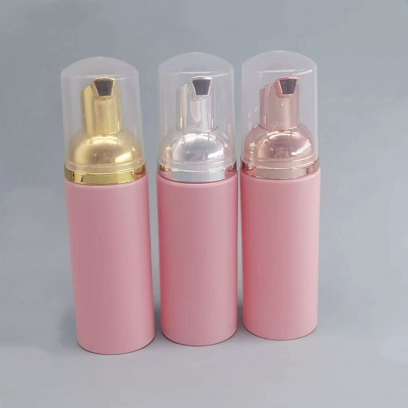 Foam Pump Bottle Manufacturer - Wholesale 50ml 2oz Frosted Pet Plastic Rose Gold Lid with Eyelash Cleaning Shampoo Capacity