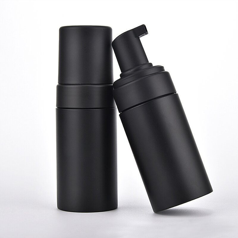 Foaming Mousse Pump Bottle Manufacturer - 2025 Factory Price Matte Black Pet Face Cleanser Liquid 100ML 150ml 200ml for
