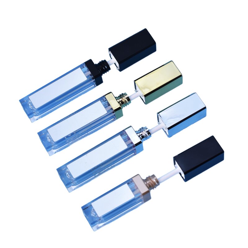 Plastic Lip Gloss Jars Manufacturer - Private Label Square AS/ABS 7ml Empty Screw Cap LED Light Mirror Shiny Colors for
