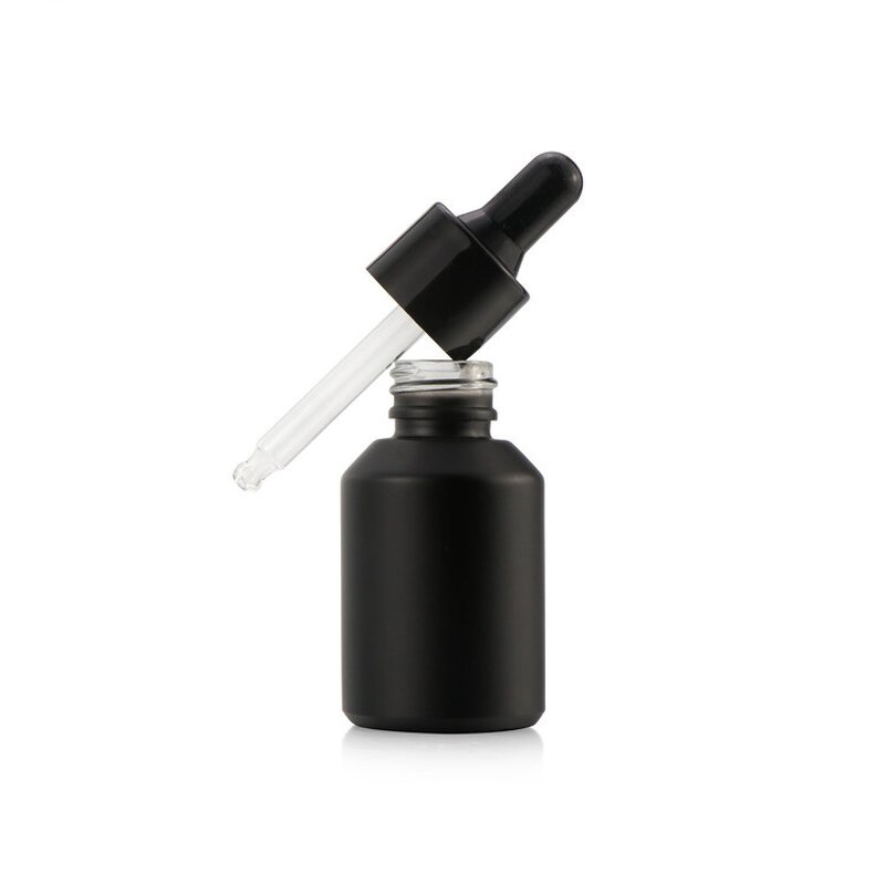Cosmetic Pump Bottle Manufacturer - Men's Skincare Cream Jar 15ml to 120ml Matte Black Glass with Screw Cap for Face Lotion