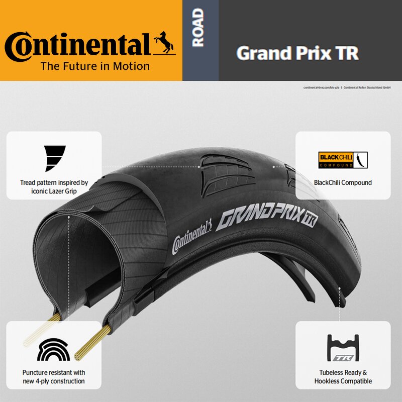 Road Bike Tires Manufacturer - Continental GRAND PIRX Tubeless Ready 700x25 /28/30 /32 Puncture Proof TR Folding