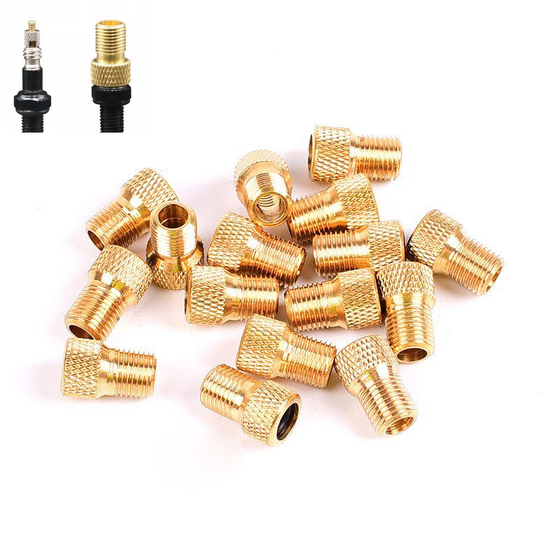 Bicycle Valve Adapter Manufacturer - Copper Presta to Schrader Brass Converter for Mountain Bike Pump Inflator