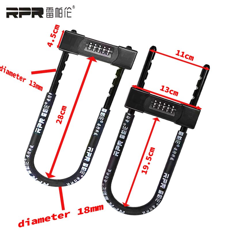 Motorcycle Combination Lock Manufacturer - New Design Anti-breaking U Lock Secure for Motorcycles Electric Cars and Glass Doors