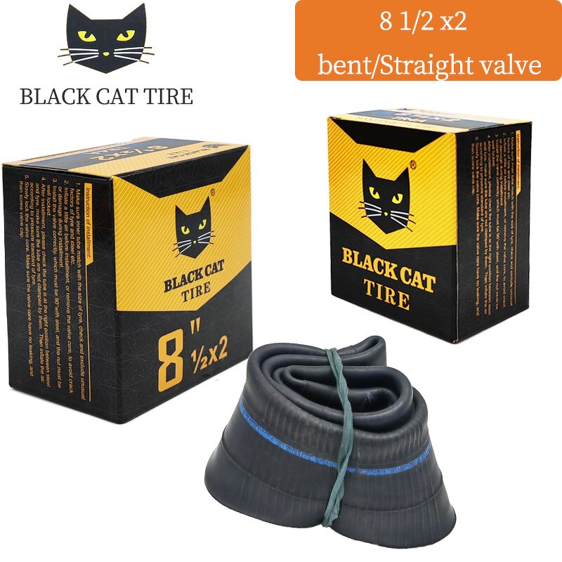 Inner Tube Manufacturer - Black Cat Color Boxes 8 Inch 8.5x2.0 156 Straight and Curved Valves for Xiaomi M365