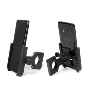 Cycling Phone Holder Manufacturer - Wholesale Universal for All Mobile Phones Silvery Black Aluminum for Mountain Bike Motorcycle E-bike