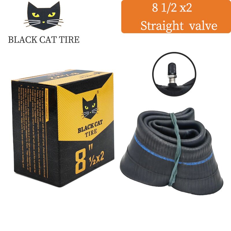 Inner Tube Manufacturer - Black Cat Color Boxes 8 Inch 8.5x2.0 156 Straight and Curved Valves for Xiaomi M365