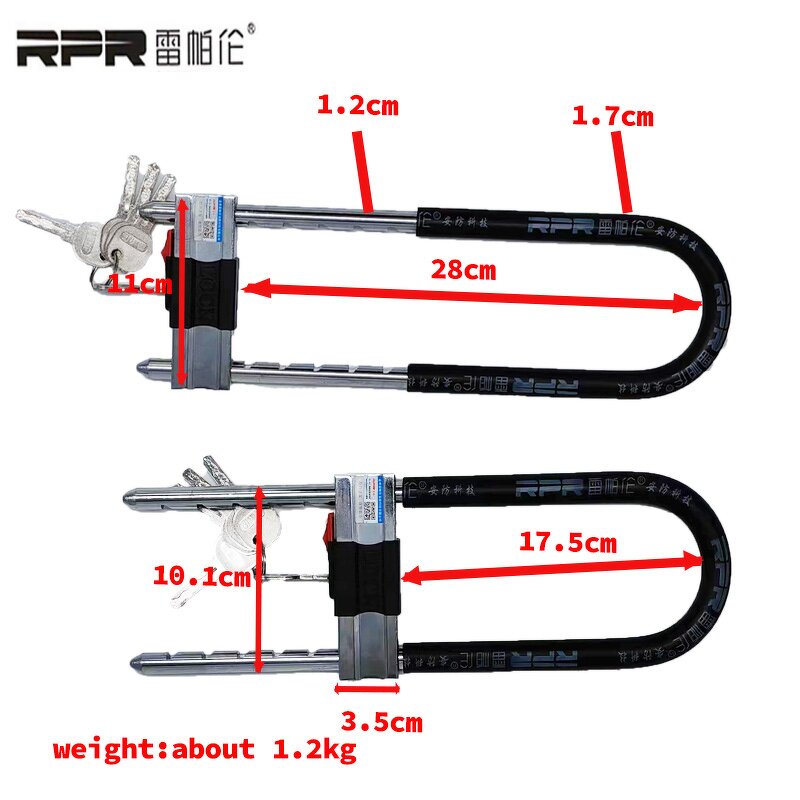 Motorcycle Door Lock Manufacturer - Wholesale Steel Window Anti Theft U-Lock for Bike and Motorcycle