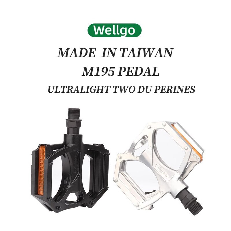 Bicycle Pedal Manufacturer - Wellgo Ultralight Thread Diameter 14mm Aluminum Alloy Double DU Bearing for Mountain Road Bike