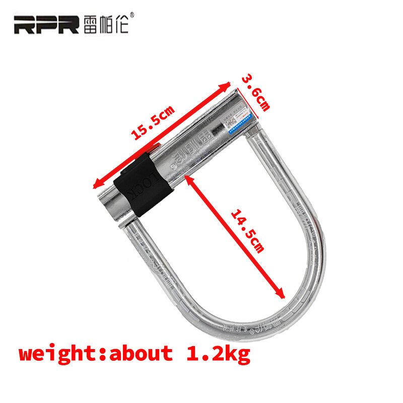 Motorcycle U Lock Manufacturer - RPR High Security Heavy Duty Keys Open Waterproof Rustproof Bike with Keys