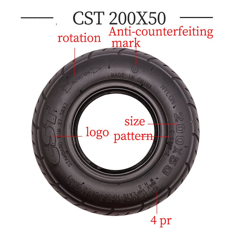 Scooter Tyre Manufacturer - High Quality C S T 200X50 8 Inch with Inner Tube for Scooter