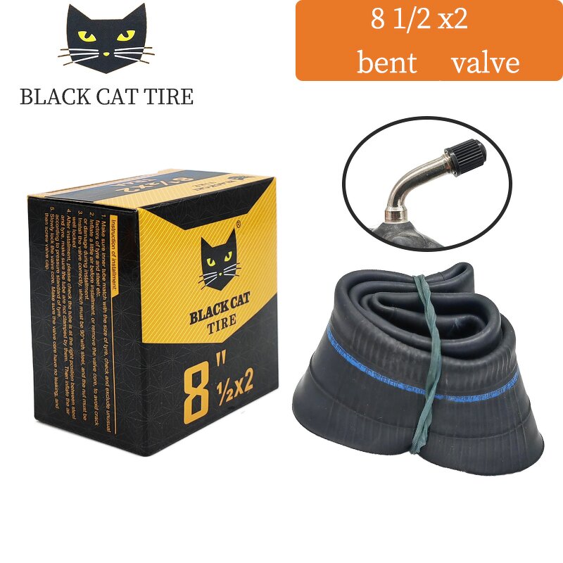 Inner Tube Manufacturer - Black Cat Color Boxes 8 Inch 8.5x2.0 156 Straight and Curved Valves for Xiaomi M365