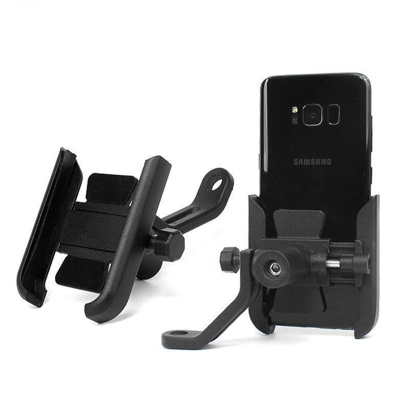 Cycling Phone Holder Manufacturer - Wholesale Universal for All Mobile Phones Silvery Black Aluminum for Mountain Bike Motorcycle E-bike