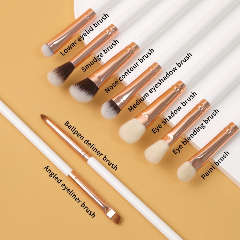 Makeup Brush Set Factory - EMF 12pcs White Rose Gold