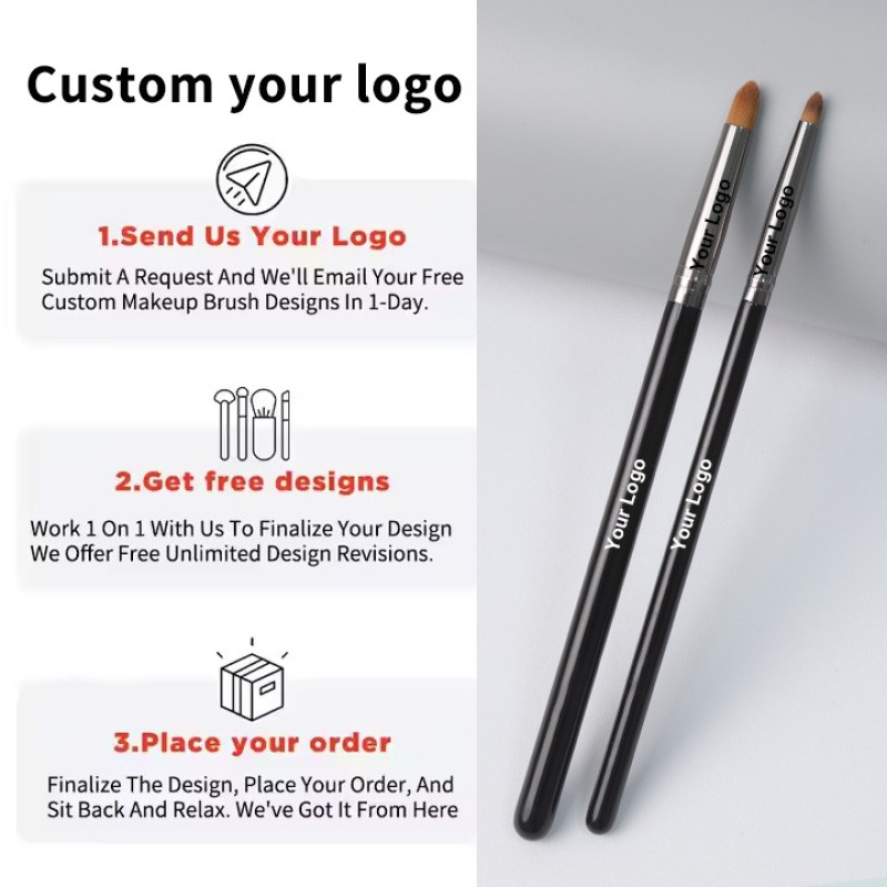 Professional Makeup Brush Supplier - EMF Black Wood Handle Custom