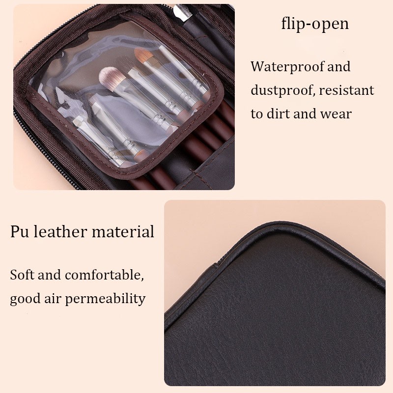 Makeup Brush Bag Manufacturer - Portable Travel PU Texture