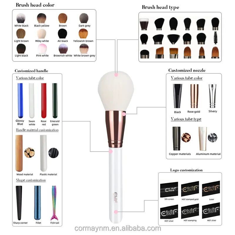 Luxury Makeup Brush Supplier - EMF 18pcs Rose Gold Bucket
