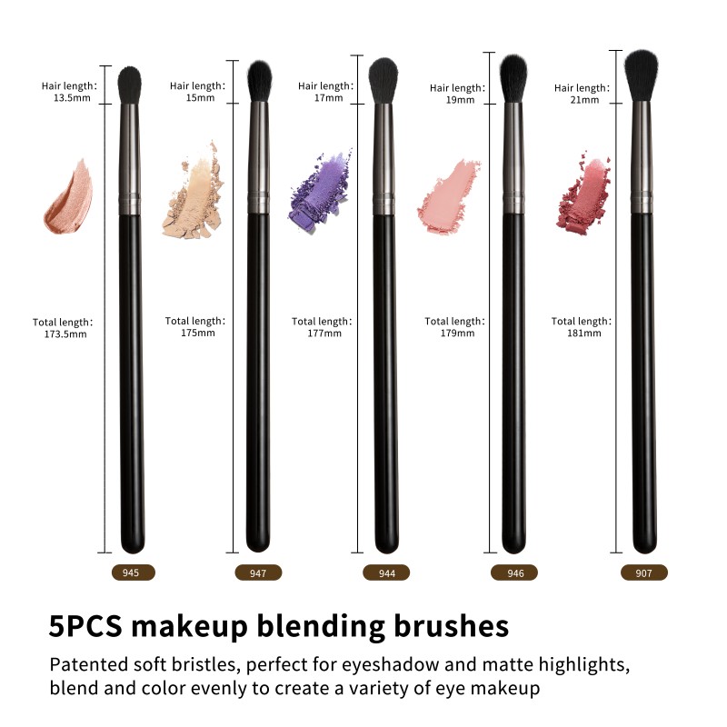 Professional Makeup Brush Supplier - EMF Black Wood Handle Custom