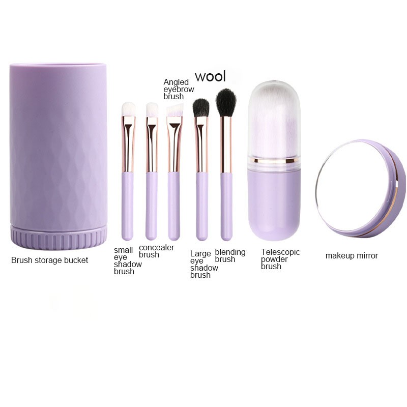 Portable Makeup Brush Manufacturer - 6 in 1 With Mirror
