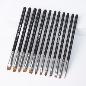 Eyeliner Brush Set Supplier - EMF 12pcs Flat Angled Wholesale