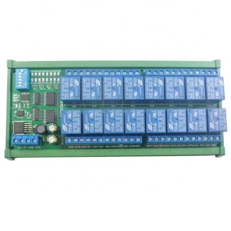 Relay Module - Manufacturer 12V 16-channel DIN Rail RS485 Modbus RTU PLC
