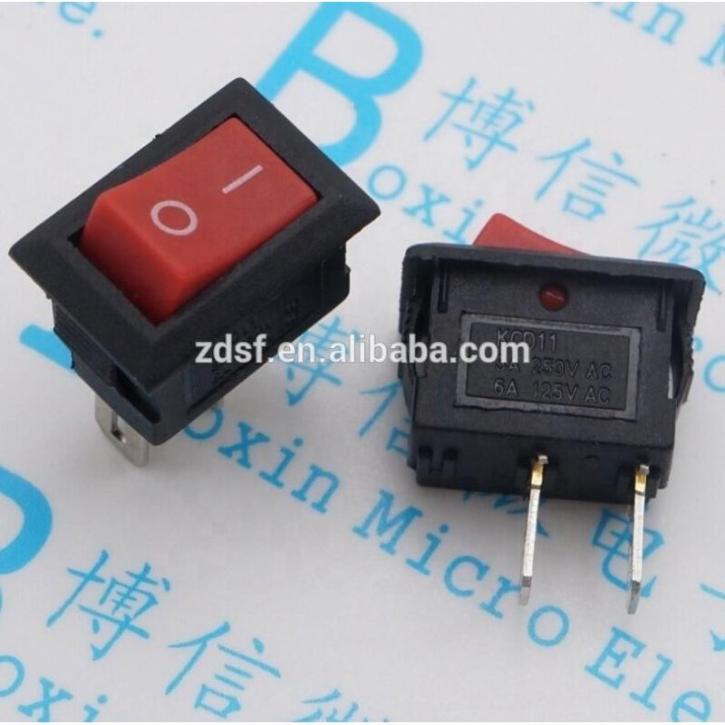 Rocker Switch - Manufacturer 10x15 Red Head Two Feet KCD1-11 250VAC 3A