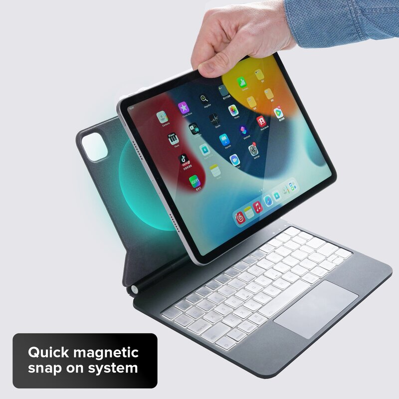 Keyboard Case - Manufacturer Floating Magnetic PU Leather for iPad Pro 12.9 11" Air5 10.9BT