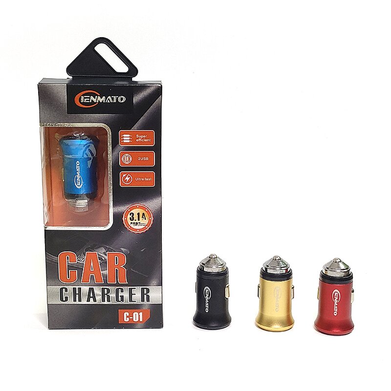 Car Charger - Manufacturer Mini Metal Dual USB 5V 3A Zinc Alloy 2 USB LED