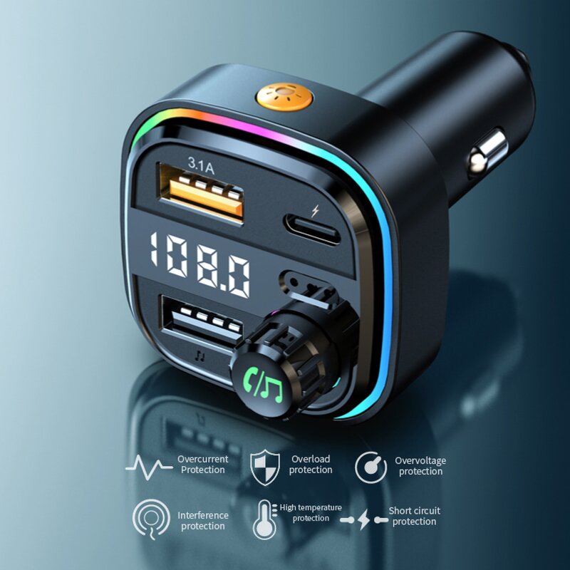 Car Charger - Manufacturer 3 Ports Dual USB FM Transmitter Wireless Stereo MP3 Player